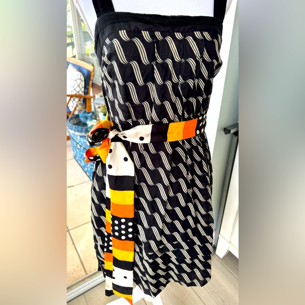 Anthropologie Maeve Black Tiered Linen Dress